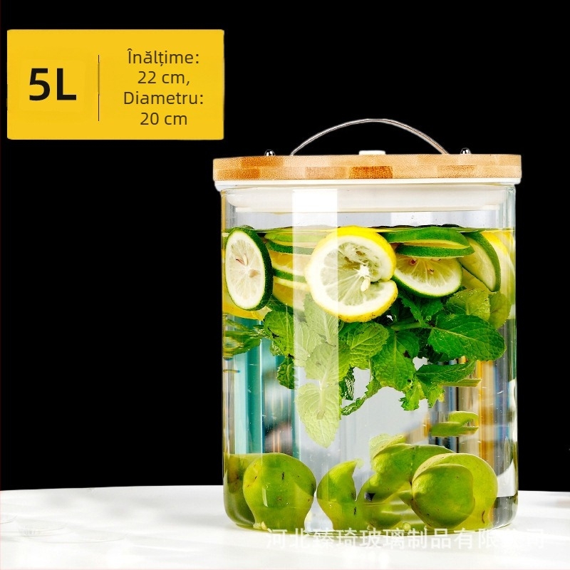 Zhenqi butoi de vin din sticlă cu robinet – premium, stil modern-simplu, potrivit pentru vin, sucuri și ceai de fructe