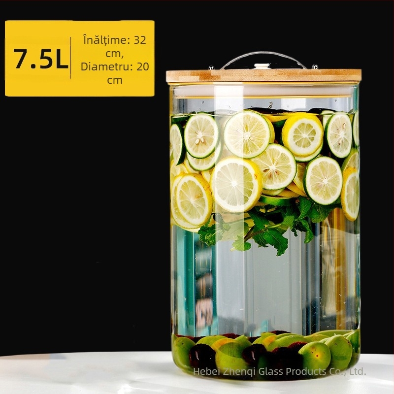 Zhenqi butoi de vin din sticlă cu robinet – premium, stil modern-simplu, potrivit pentru vin, sucuri și ceai de fructe