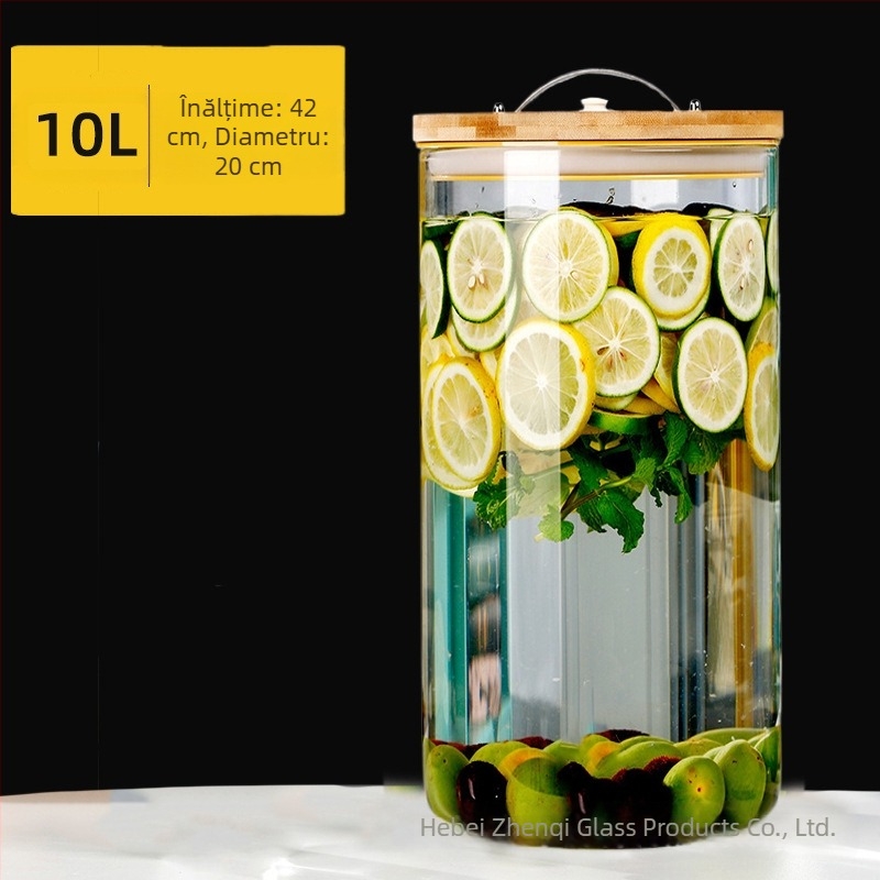 Zhenqi butoi de vin din sticlă cu robinet – premium, stil modern-simplu, potrivit pentru vin, sucuri și ceai de fructe