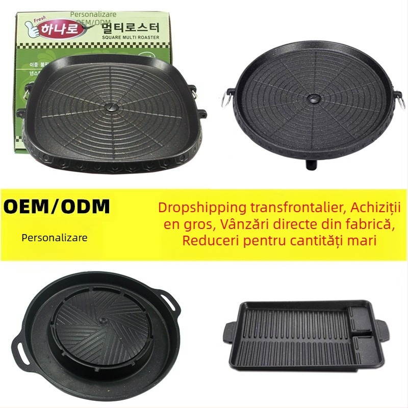 Tavă gril pătrată - Aluminiu, pătrată, multifuncțională, portabilă, izolație, antiaderentă (Material: Aluminiu; Formă: Pătrată; Funcții: Multifuncțională, Portabilă, Izolație, Antiaderentă; Greutate: 1.25 kg)
