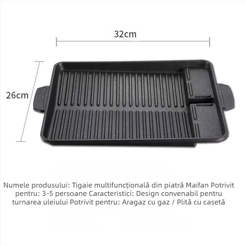 Tavă gril pătrată - Aluminiu, pătrată, multifuncțională, portabilă, izolație, antiaderentă (Material: Aluminiu; Formă: Pătrată; Funcții: Multifuncțională, Portabilă, Izolație, Antiaderentă; Greutate: 1.25 kg)