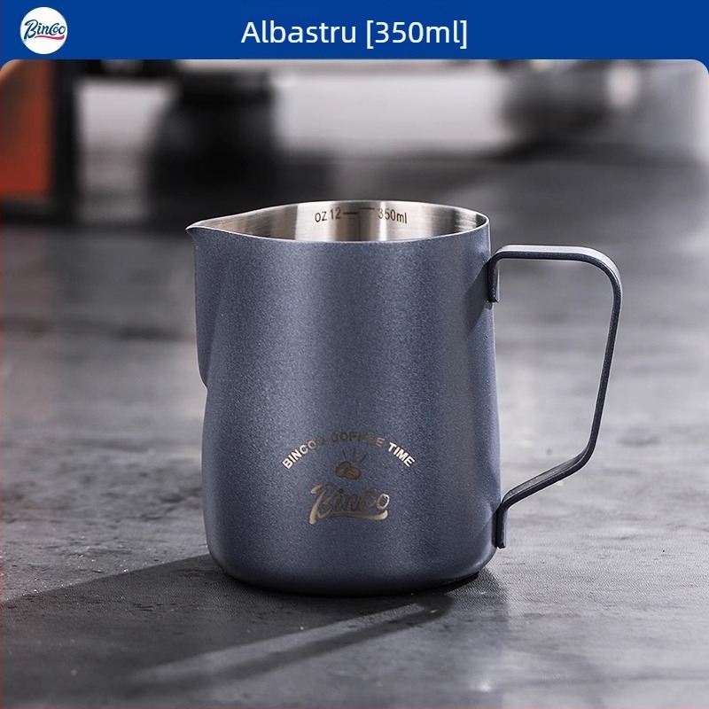 Bincoo cana de lapte din oțel inoxidabil pentru latte art, logo gravat cu laser, personalizabil, 165 g, stil modern