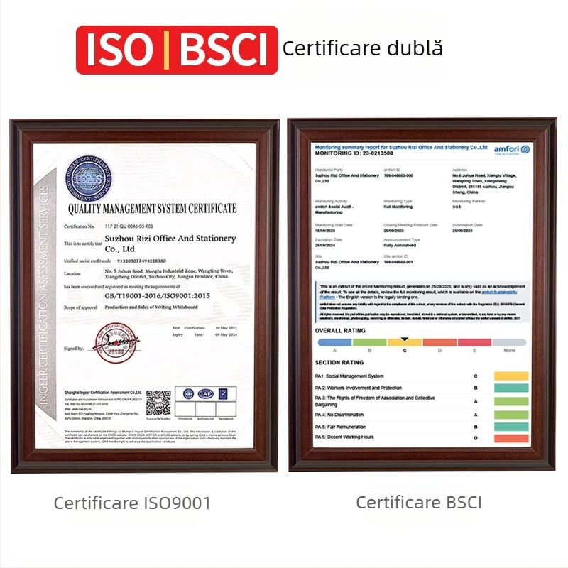 Tablă albă magnetică cu două fețe, pentru birou, cu cadru din aliaj de aluminiu și panou metalic