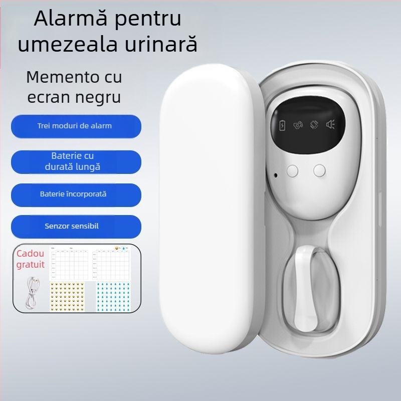 Monitor wireless pentru avertizare udare la bebeluși și persoane în vârstă — moduri de notificare: sonerie, vibrație sau sonerie+ vibrație; greutate dispozitiv 256 g; ambalaj 50 bucăți