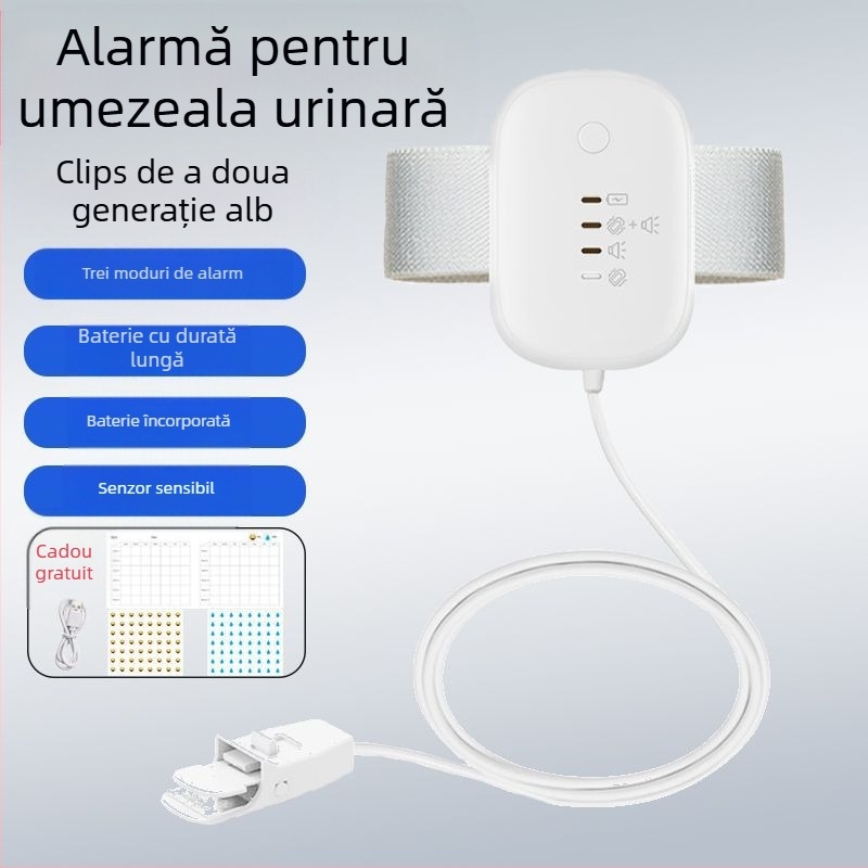 Monitor wireless pentru avertizare udare la bebeluși și persoane în vârstă — moduri de notificare: sonerie, vibrație sau sonerie+ vibrație; greutate dispozitiv 256 g; ambalaj 50 bucăți