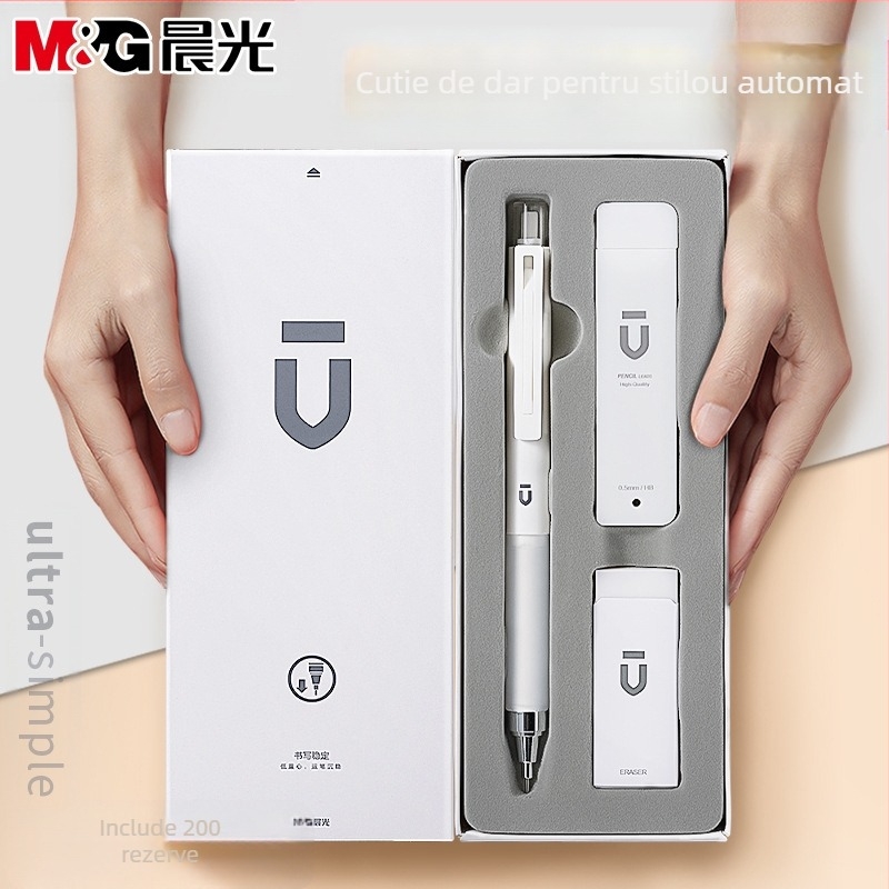 Creion automat pentru elevi, brand M&G, carcasă din plastic, mecanism automat