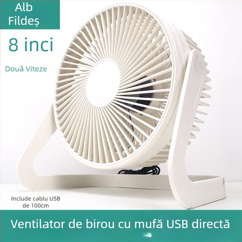 Ventilator USB mic pentru birou, dimensiuni 5/6/8 inci, ventilator de birou cu flux de aer ridicat