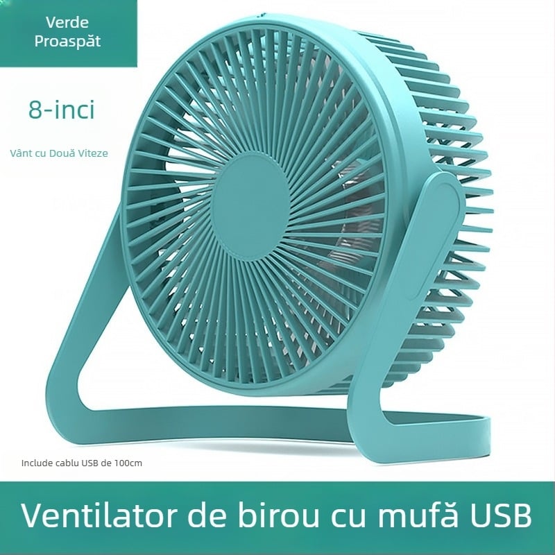 Ventilator USB mic pentru birou, dimensiuni 5/6/8 inci, ventilator de birou cu flux de aer ridicat
