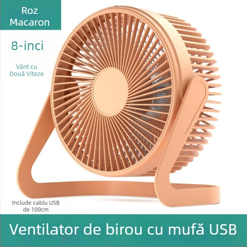 Ventilator USB mic pentru birou, dimensiuni 5/6/8 inci, ventilator de birou cu flux de aer ridicat