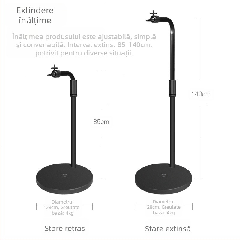 Stand pentru proiector pe podea pentru uz casnic, înălțime telescopică 85-140 cm, model K14, sarcină 3 kg, marcă Hongye