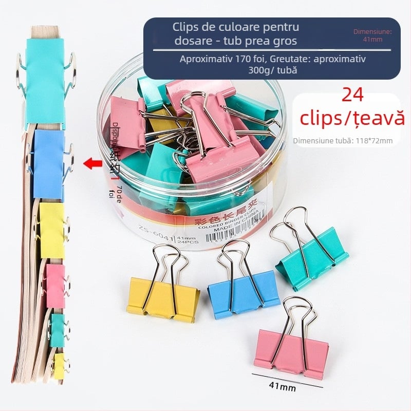 Alive Clip metal cu coadă lungă – Clip de birou, Ambalaj: cilindru gros / țeavă subțire