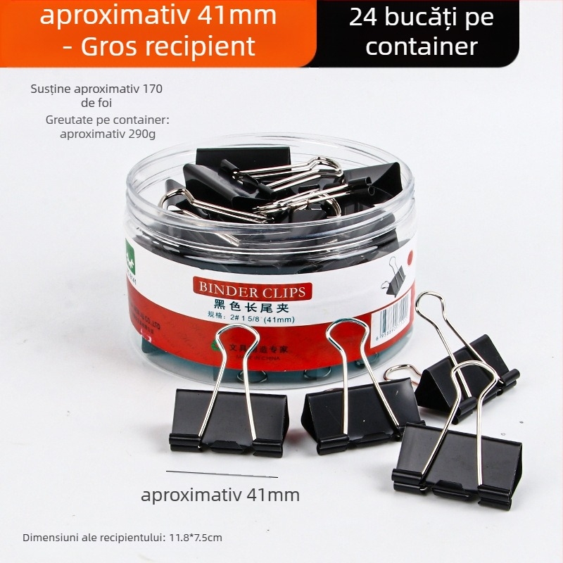 Alive Clip metal cu coadă lungă – Clip de birou, Ambalaj: cilindru gros / țeavă subțire