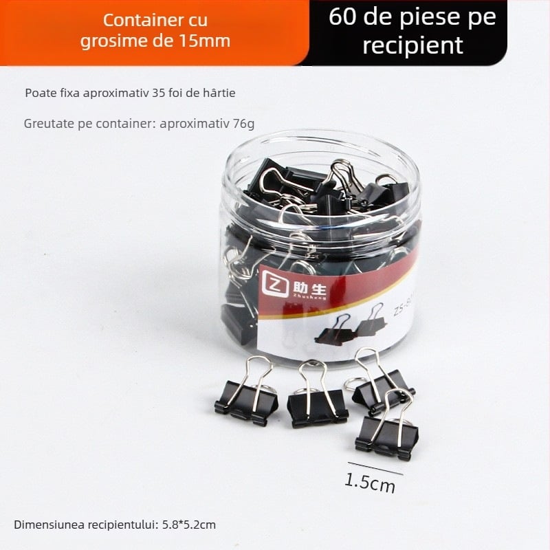 Alive Clip metal cu coadă lungă – Clip de birou, Ambalaj: cilindru gros / țeavă subțire