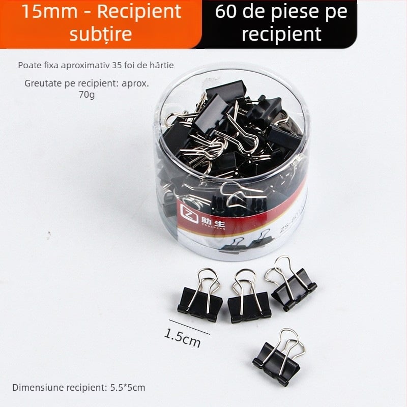 Alive Clip metal cu coadă lungă – Clip de birou, Ambalaj: cilindru gros / țeavă subțire