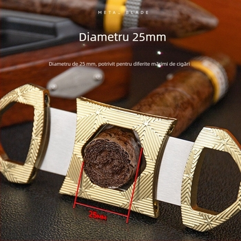 Tăietor de țigări cu lamă dublă, lamă hexagonală, design portabil din metal (Material: Metal; Lamă: aliaj de zinc + oțel inoxidabil; Suprafața: electroplacare; Manual: Da)