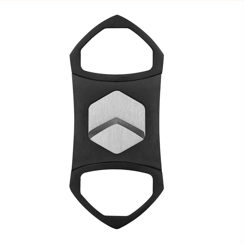 Tăietor de țigări cu lamă dublă, lamă hexagonală, design portabil din metal (Material: Metal; Lamă: aliaj de zinc + oțel inoxidabil; Suprafața: electroplacare; Manual: Da)