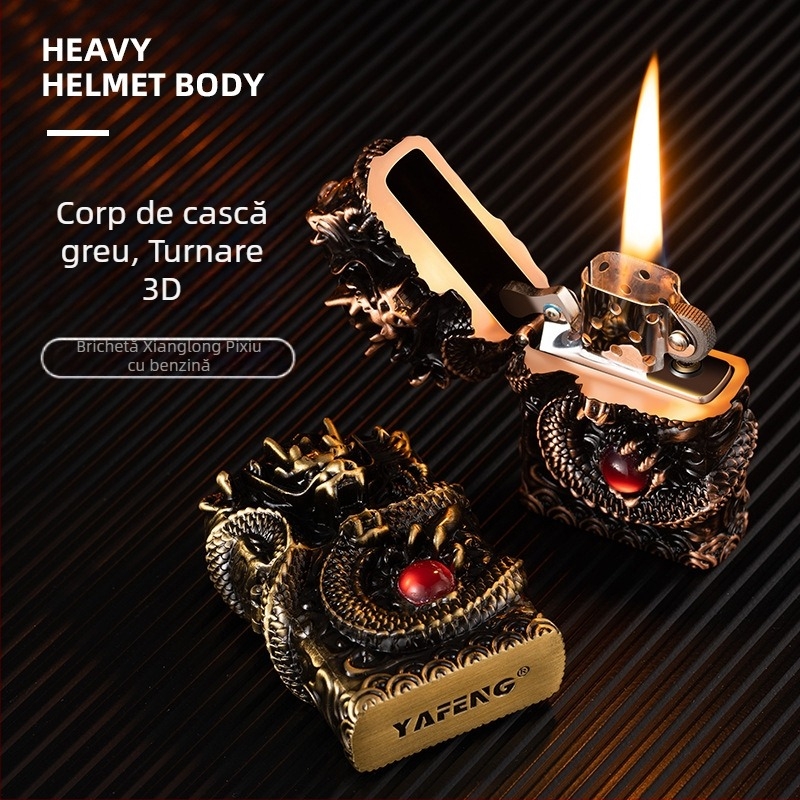 Aprindător cu kerosen, corp metalic, reutilizabil, stil modern minimalist, fără protecție împotriva vântului