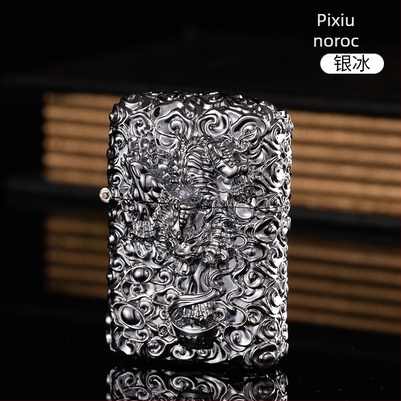 Aprindător cu kerosen, corp metalic, reutilizabil, stil modern minimalist, fără protecție împotriva vântului