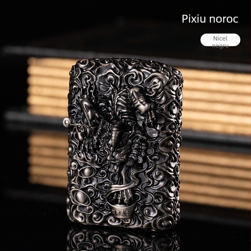 Aprindător cu kerosen, corp metalic, reutilizabil, stil modern minimalist, fără protecție împotriva vântului