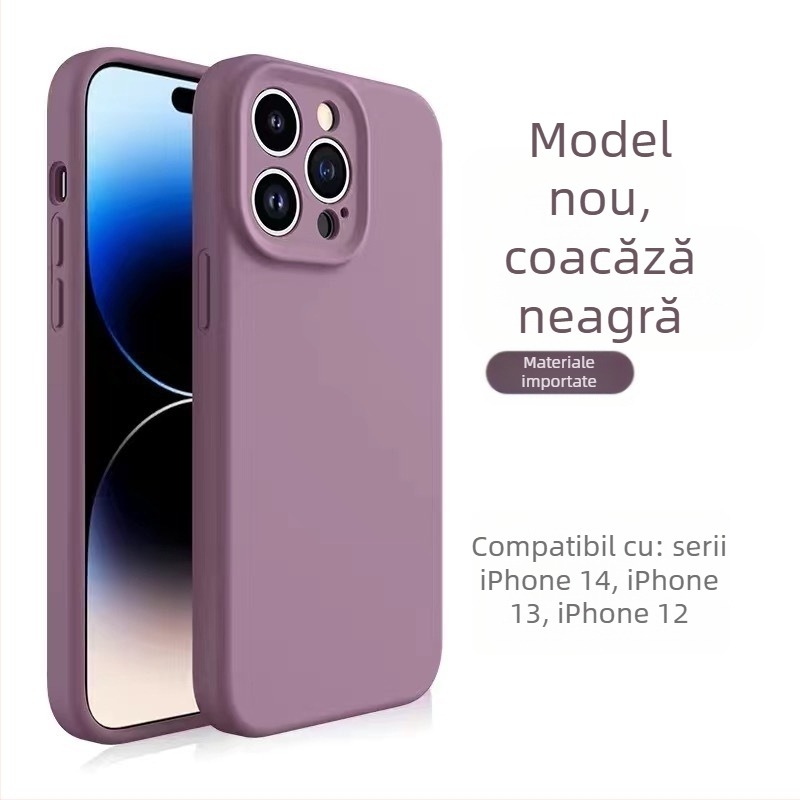 Carcasă protectoare din silicon lichid pentru iPhone 12 Pro / 12 Pro Max / 13 Pro Max – atingere plăcută, premium, rezistentă la șocuri, anti-amprente