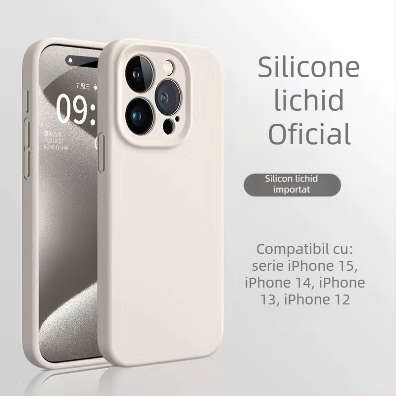 Carcasă protectoare din silicon lichid pentru iPhone 12 Pro / 12 Pro Max / 13 Pro Max – atingere plăcută, premium, rezistentă la șocuri, anti-amprente