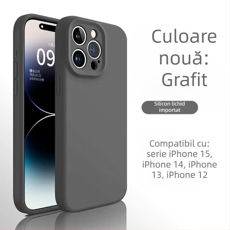 Carcasă protectoare din silicon lichid pentru iPhone 12 Pro / 12 Pro Max / 13 Pro Max – atingere plăcută, premium, rezistentă la șocuri, anti-amprente