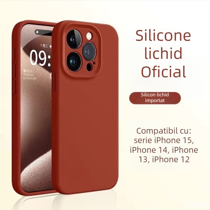 Carcasă protectoare din silicon lichid pentru iPhone 12 Pro / 12 Pro Max / 13 Pro Max – atingere plăcută, premium, rezistentă la șocuri, anti-amprente