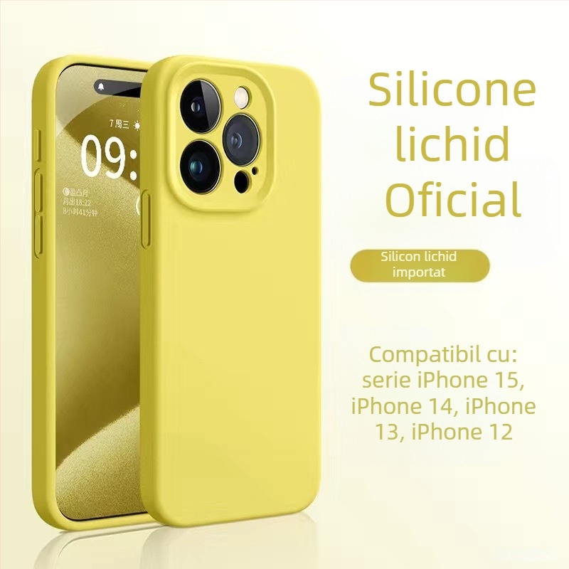 Carcasă protectoare din silicon lichid pentru iPhone 12 Pro / 12 Pro Max / 13 Pro Max – atingere plăcută, premium, rezistentă la șocuri, anti-amprente
