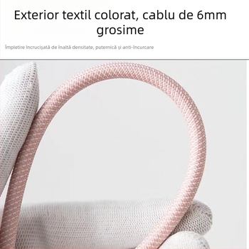 Cablu de date cu șnur pentru încheietura mâinii, compatibil Apple și Android, cataramă metalică, design portabil, încărcare rapidă