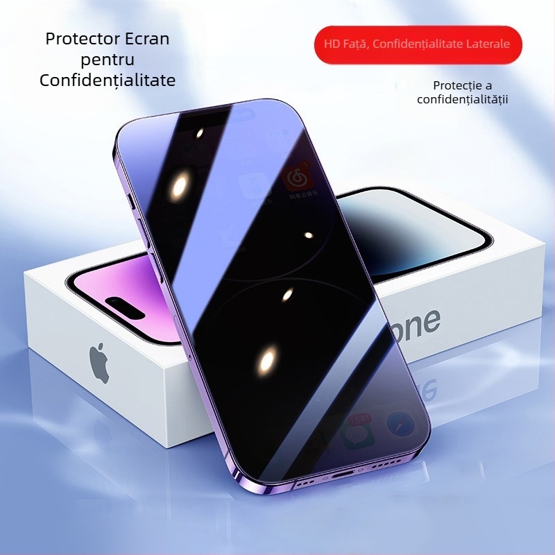 Protecție ecran frontal pentru seria iPhone 16 — sticlă temperată, anti-amprentare, anti-spion, HD mat, acoperire completă a ecranului