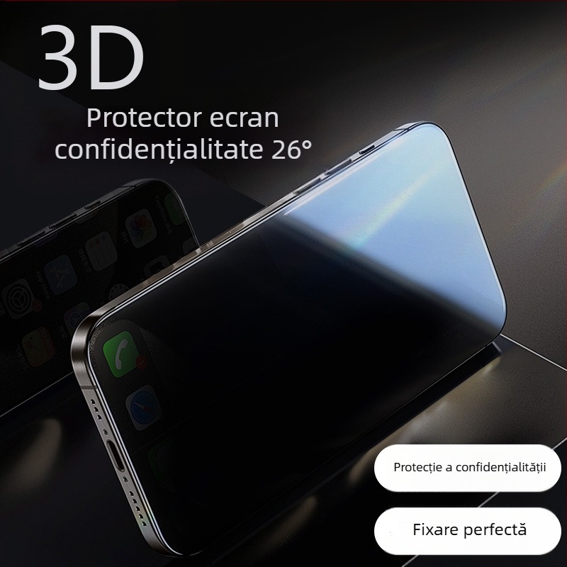 Protecție ecran frontal pentru seria iPhone 16 — sticlă temperată, anti-amprentare, anti-spion, HD mat, acoperire completă a ecranului