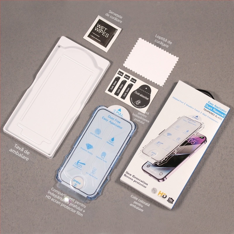 Protecție ecran frontal pentru seria iPhone 16 — sticlă temperată, anti-amprentare, anti-spion, HD mat, acoperire completă a ecranului