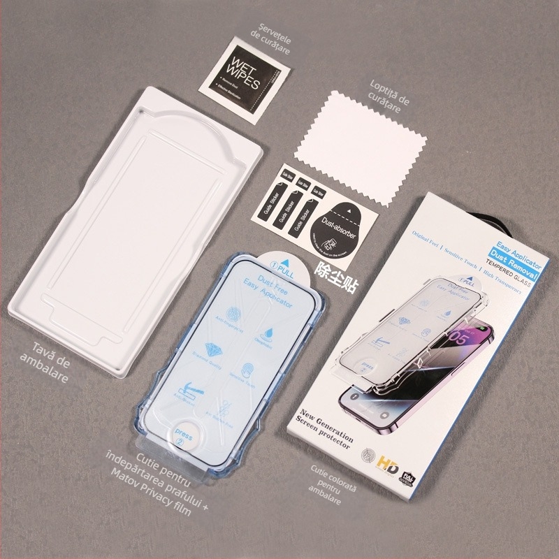 Protecție ecran frontal pentru seria iPhone 16 — sticlă temperată, anti-amprentare, anti-spion, HD mat, acoperire completă a ecranului