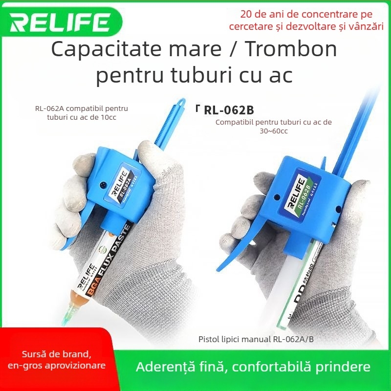 RL-062A Îmbunătățitor de seringă pentru pistol de lipit, tijă de împingere, capacitate 10cc/30cc