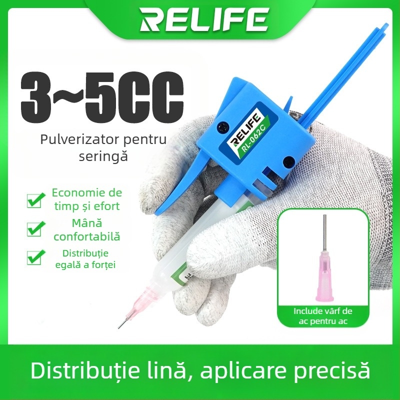 RL-062A Îmbunătățitor de seringă pentru pistol de lipit, tijă de împingere, capacitate 10cc/30cc
