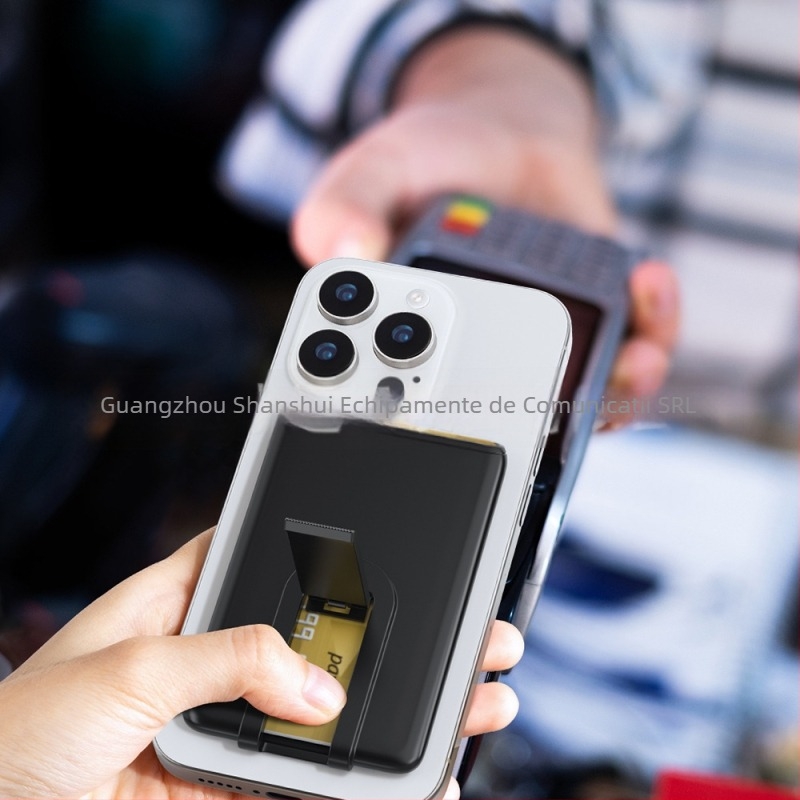 Port-card din silicon pentru telefon cu suport - unisex, presare la cald, buzunar pentru card