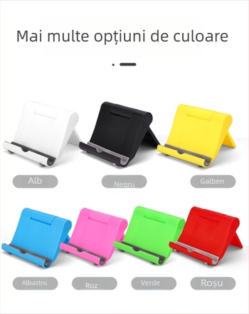 Suport de birou în formă de Z pentru telefoane și tablete – universal, reglabil în unghiuri multiple, rotativ, pliabil, material PP