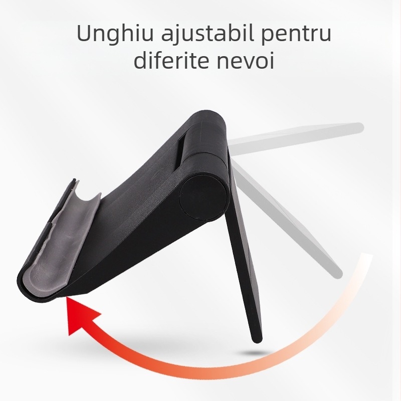 Suport de birou în formă de Z pentru telefoane și tablete – universal, reglabil în unghiuri multiple, rotativ, pliabil, material PP