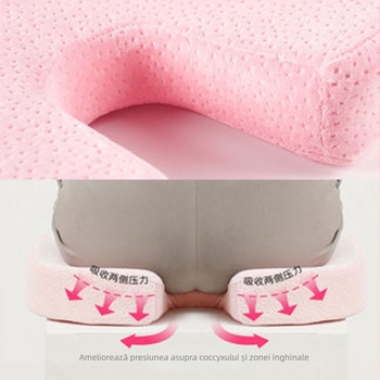 Pernă pentru scaun cu memory foam, pentru birou și scaun auto, culoare solidă, țesătură poliester