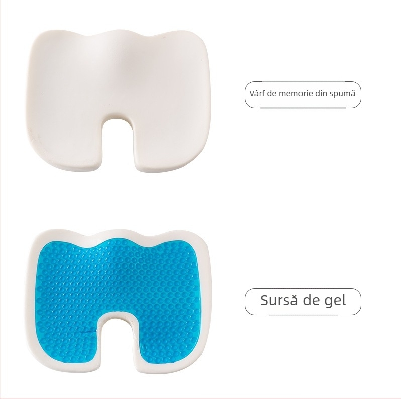 Pernă pentru scaun cu memory foam, pentru birou și scaun auto, culoare solidă, țesătură poliester