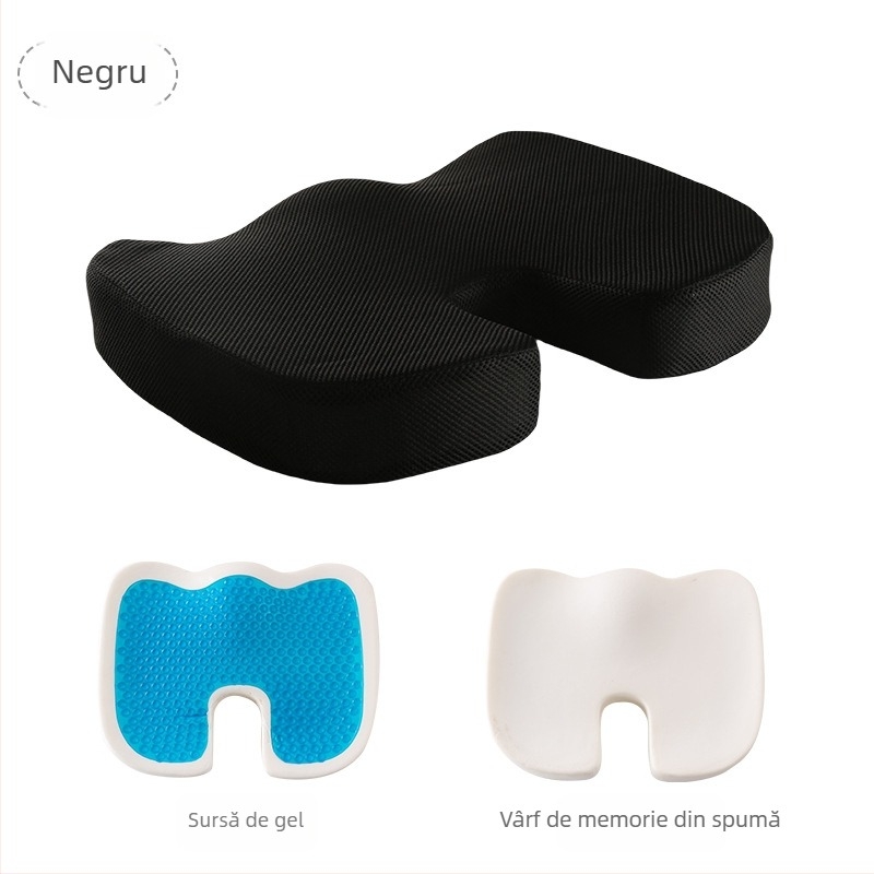 Pernă pentru scaun cu memory foam, pentru birou și scaun auto, culoare solidă, țesătură poliester