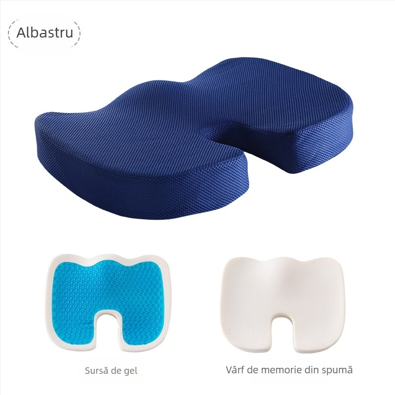 Pernă pentru scaun cu memory foam, pentru birou și scaun auto, culoare solidă, țesătură poliester