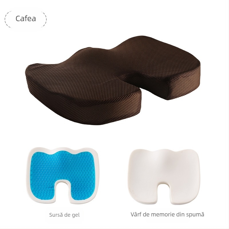 Pernă pentru scaun cu memory foam, pentru birou și scaun auto, culoare solidă, țesătură poliester