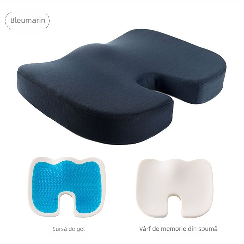 Pernă pentru scaun cu memory foam, pentru birou și scaun auto, culoare solidă, țesătură poliester