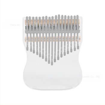 Kalimba cu 17 note – pian deget transparent din cristal pentru începători, model KB-06; specificații 12×2×15; ambalaj tavă