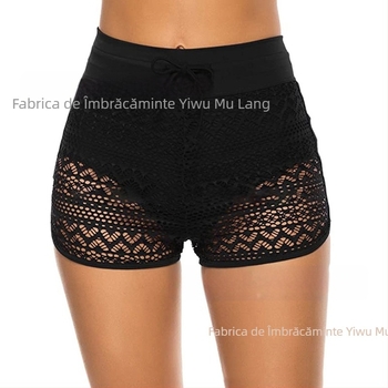 Costum de baie pentru femei, plus size, cu dantelă, fără mâneci, stil sport; Material: poliester; Săste: nylon 95%; căptușeală: poliester; conținut căptușeală: nylon 95%