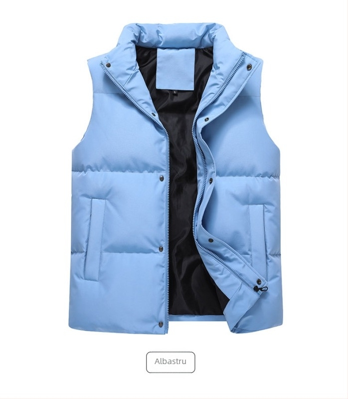 Vestă fără mâneci în stil coreean, călduroasă, croială lejeră, exterior poliester cu căptușeală din poliester