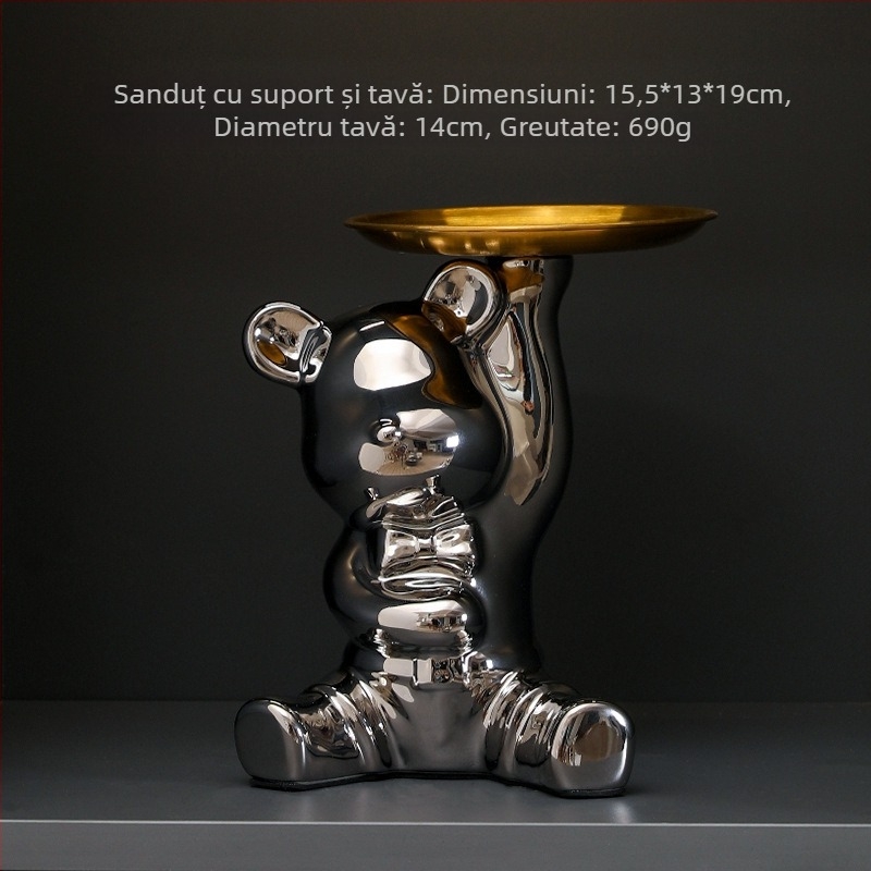 Figurină ceramică cu animal pentru decor de casă, stil lux ușor, sculptură de masă pentru TV și sufragerie