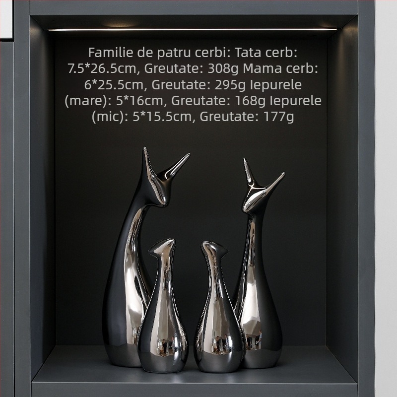 Figurină ceramică cu animal pentru decor de casă, stil lux ușor, sculptură de masă pentru TV și sufragerie