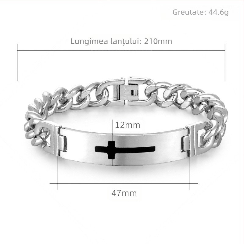 Brățară din oțel inoxidabil cu electroplating, design geometric, unisex, stil hip-hop
